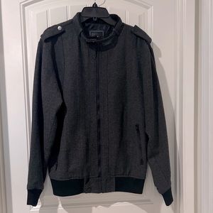 Elixir Men's Black Military Style Wool fleece Jacket Size XL Full Zip